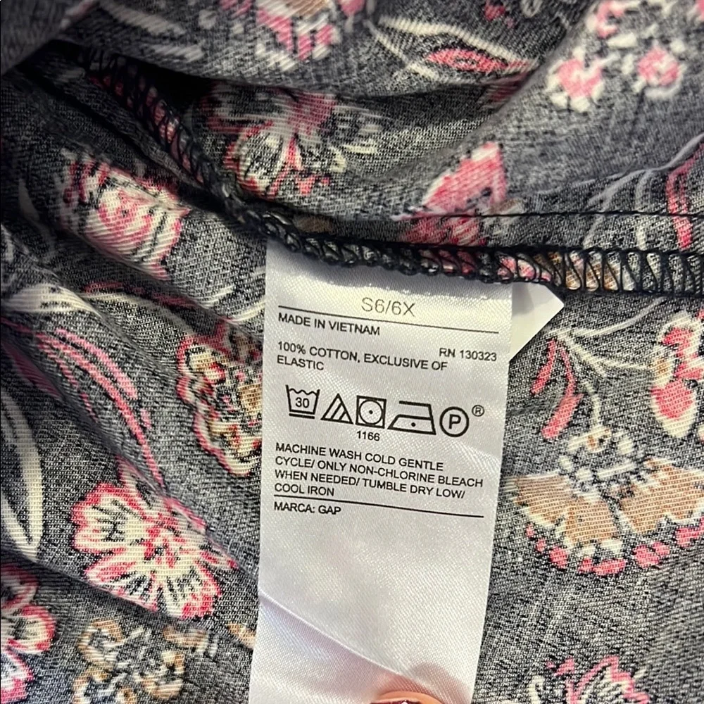GAP Black Pink Smocked Ruffled Midi Dress